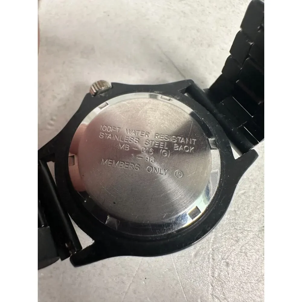 Members Only Watch Mens 37mm Black Date Rotating Bezel 7